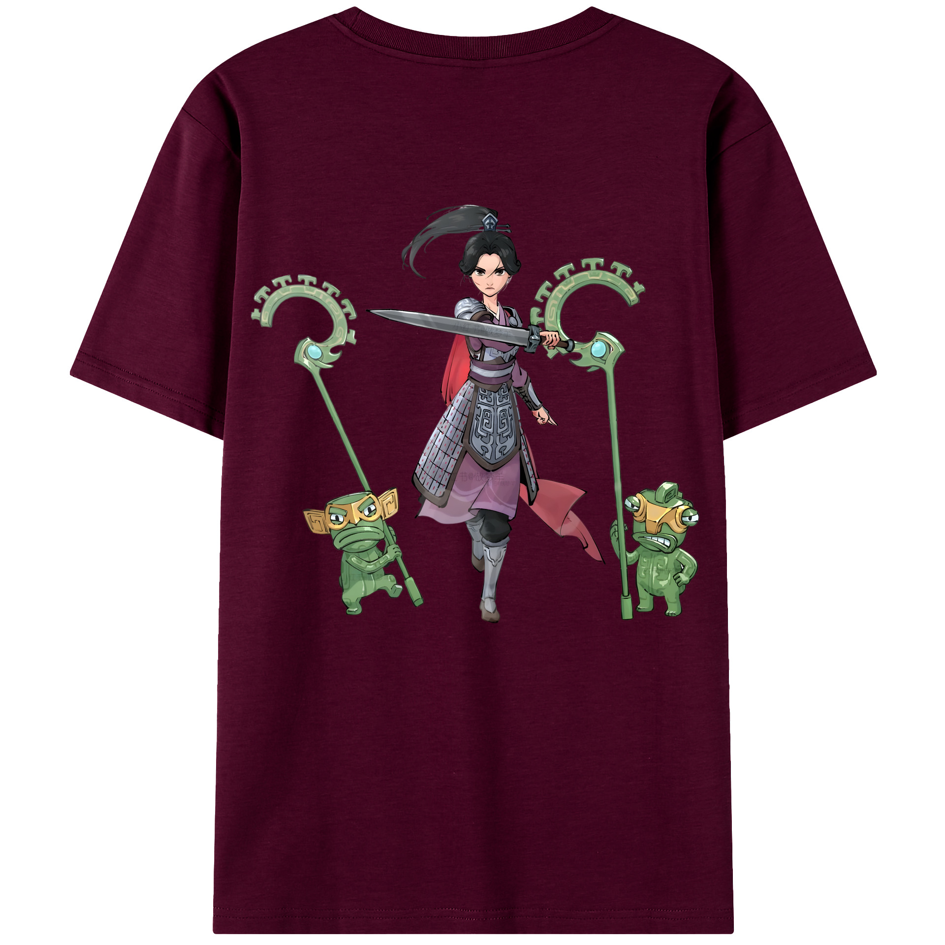 （画像用） Ne Zha 2 ナタ 魔童の大暴れ レディース半袖Tシャツ(バックプリント)